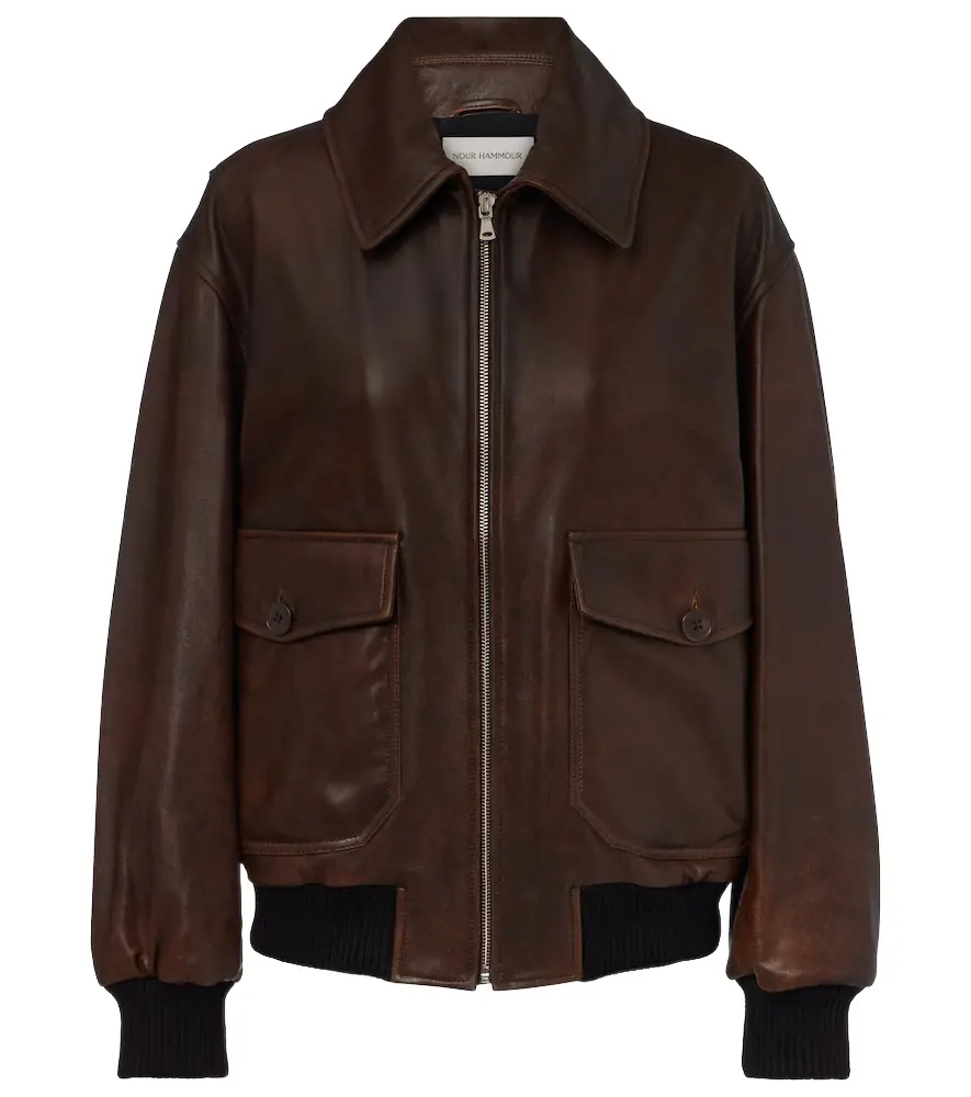 Nour Hammour Anton leather blouson jacket