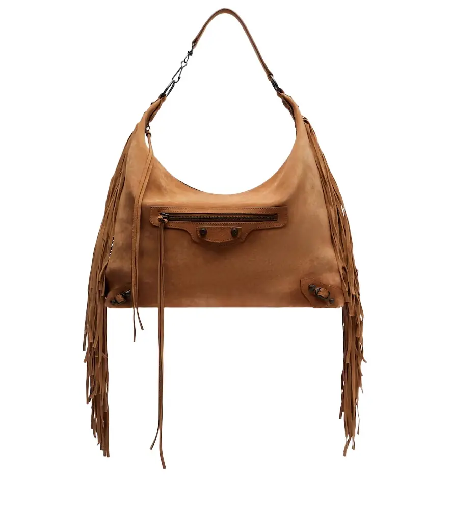 Balenciaga Le City Medium suede shoulder bag