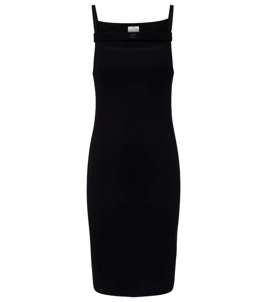 Courreges Courrèges Ribbed-knit cotton jersey midi dress