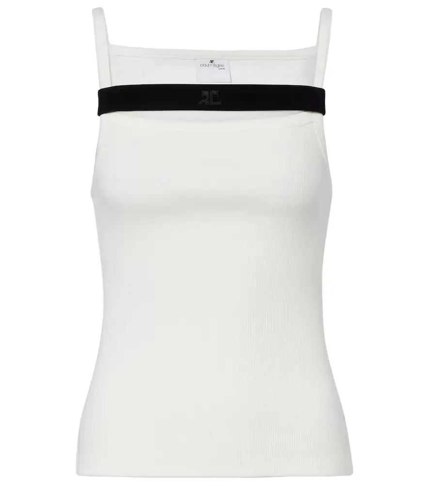 Courreges Courrèges Ribbed-knit cotton tank top