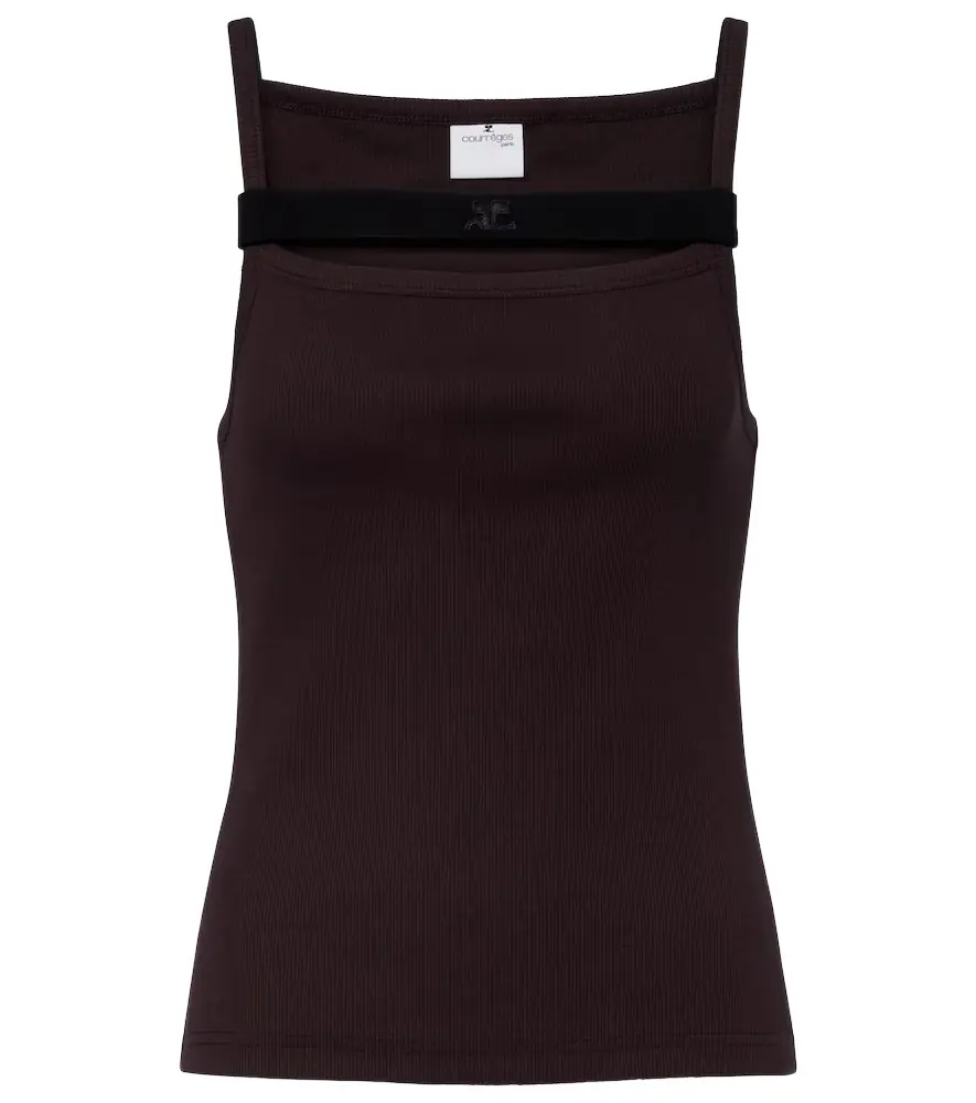 Courreges Courrèges Ribbed-knit cotton tank top
