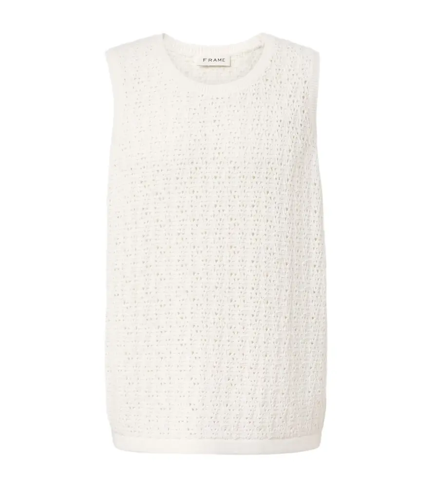 Frame Crochet cotton-blend tank top