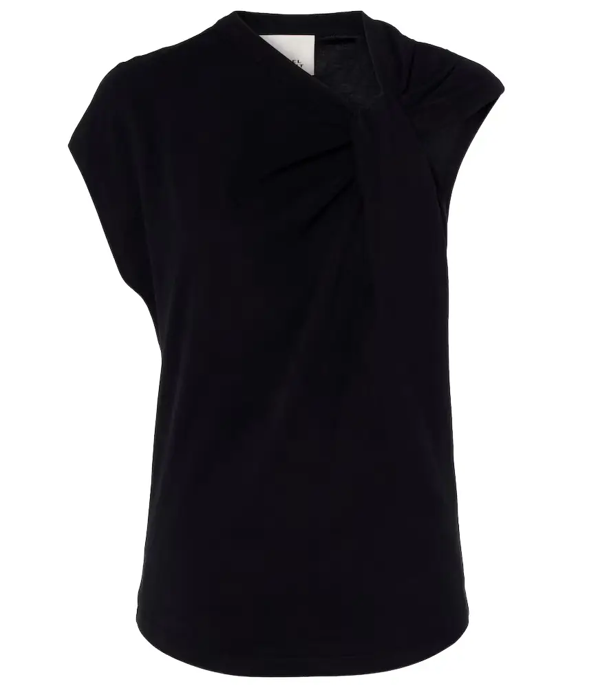 Isabel Marant Nayda gathered cotton jersey T-shirt