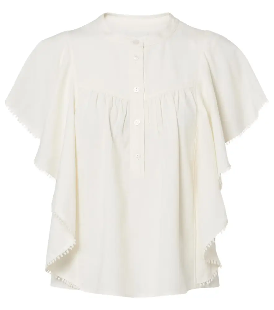 Marant Etoile Marlie ruffled crochet-trimmed blouse