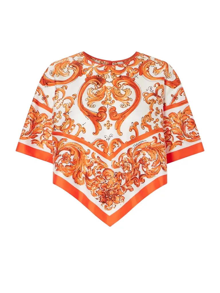 Dolce & Gabbana Printed Silk-twill Blouse