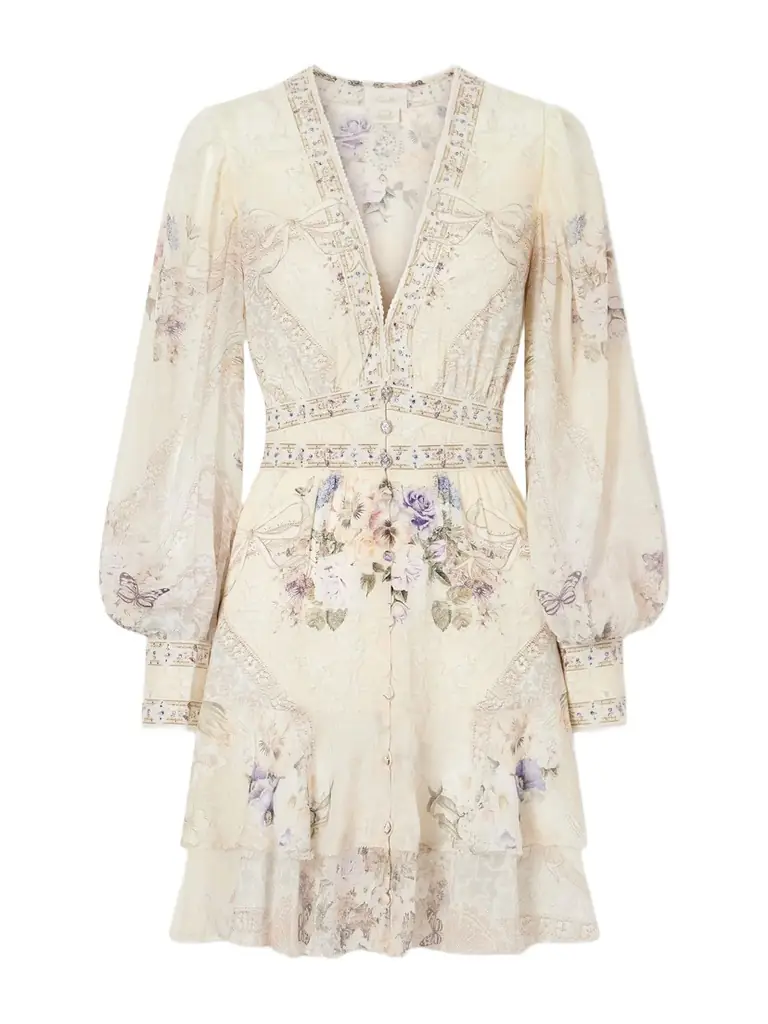 Camilla Printed Embellished Silk-chiffon Midi Dress