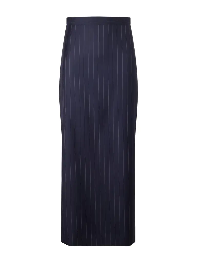 Givenchy Striped Wool Midi Skirt