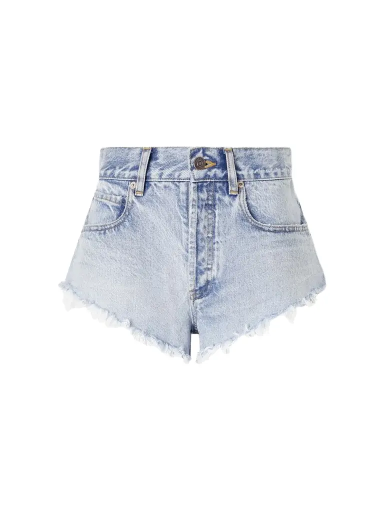 Balenciaga Frayed Denim Shorts