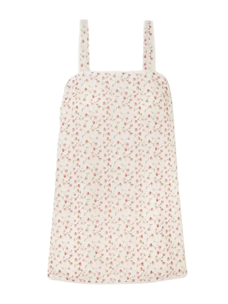 Posse Charlotte Lace-trimmed Floral-print Cotton Mini Dress