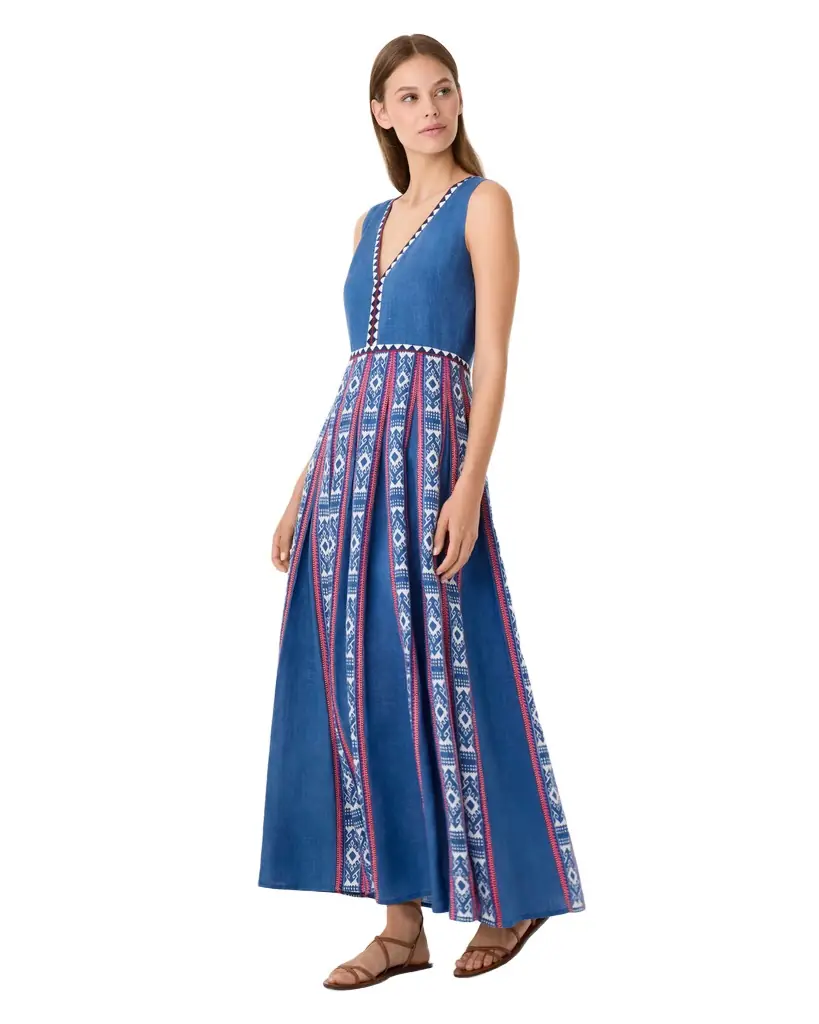 Emporio Sirenuse Cinzia Dress in Blue Horizon Print