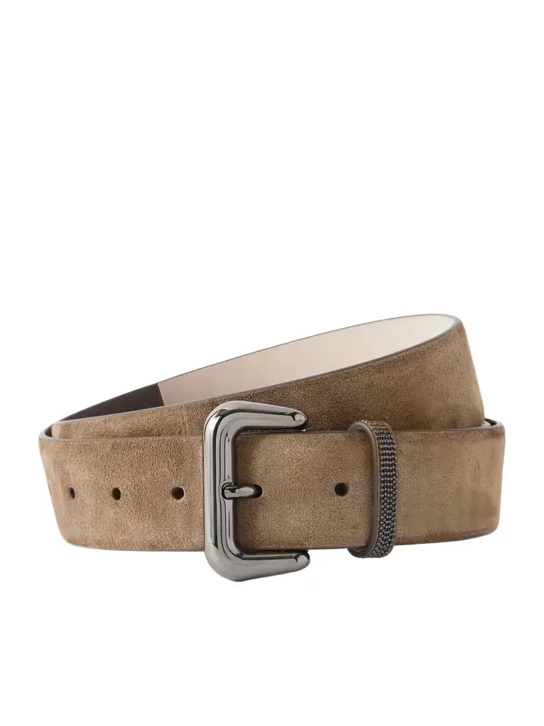 Brunello Cucinelli Monili-embellished uede Belt