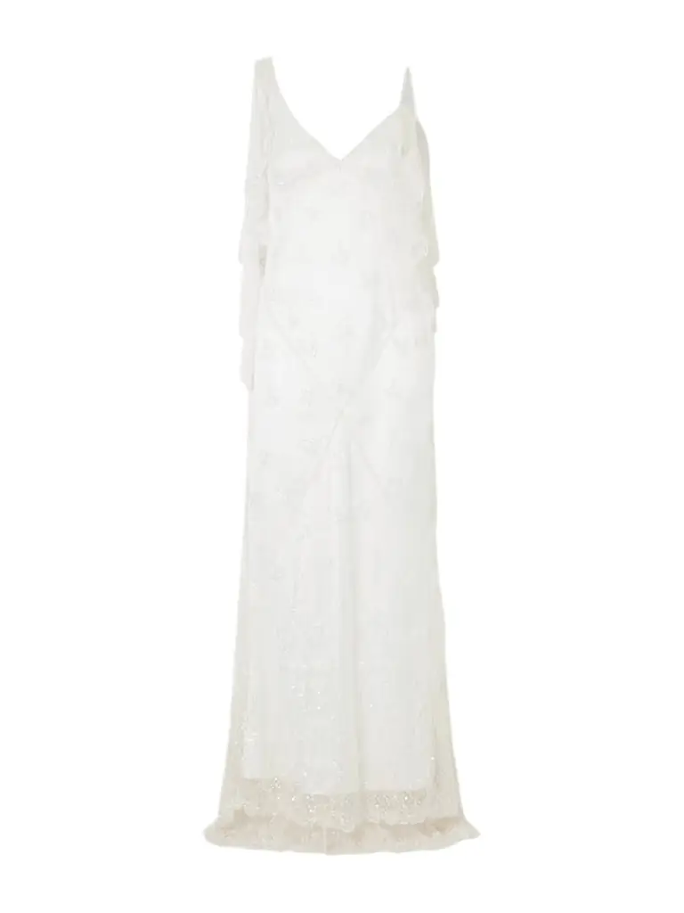 Clio Peppiatt Freya Embellished Draped Tulle Gown