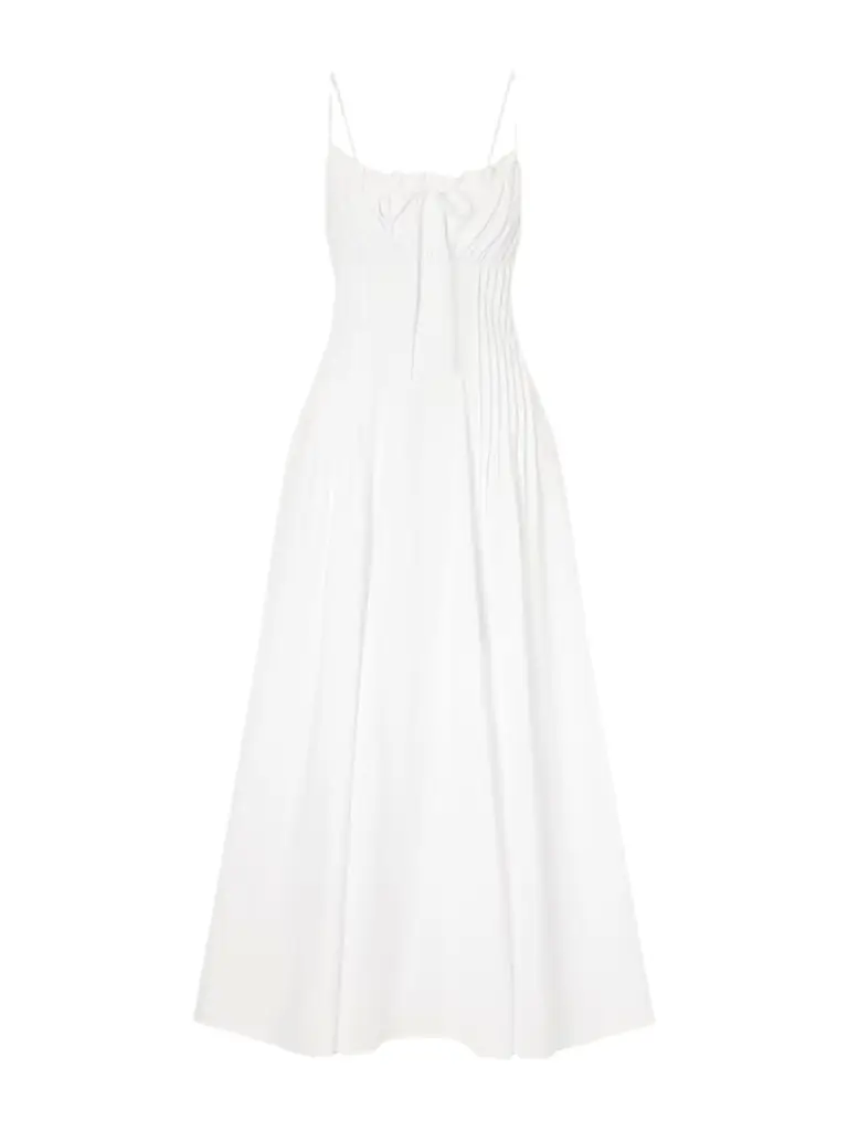 Staud Margi Cotton-blend Midi Dress