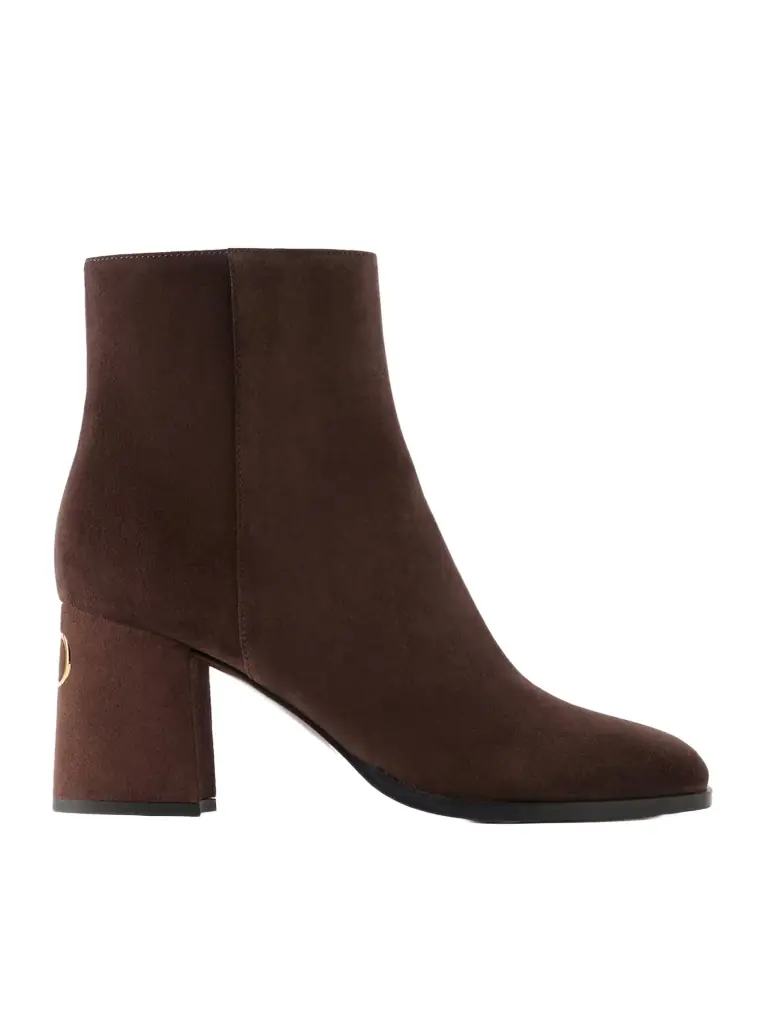 Valentino Garavani Vlogo 80 Bootie Fawcette Suede Ankle Boots