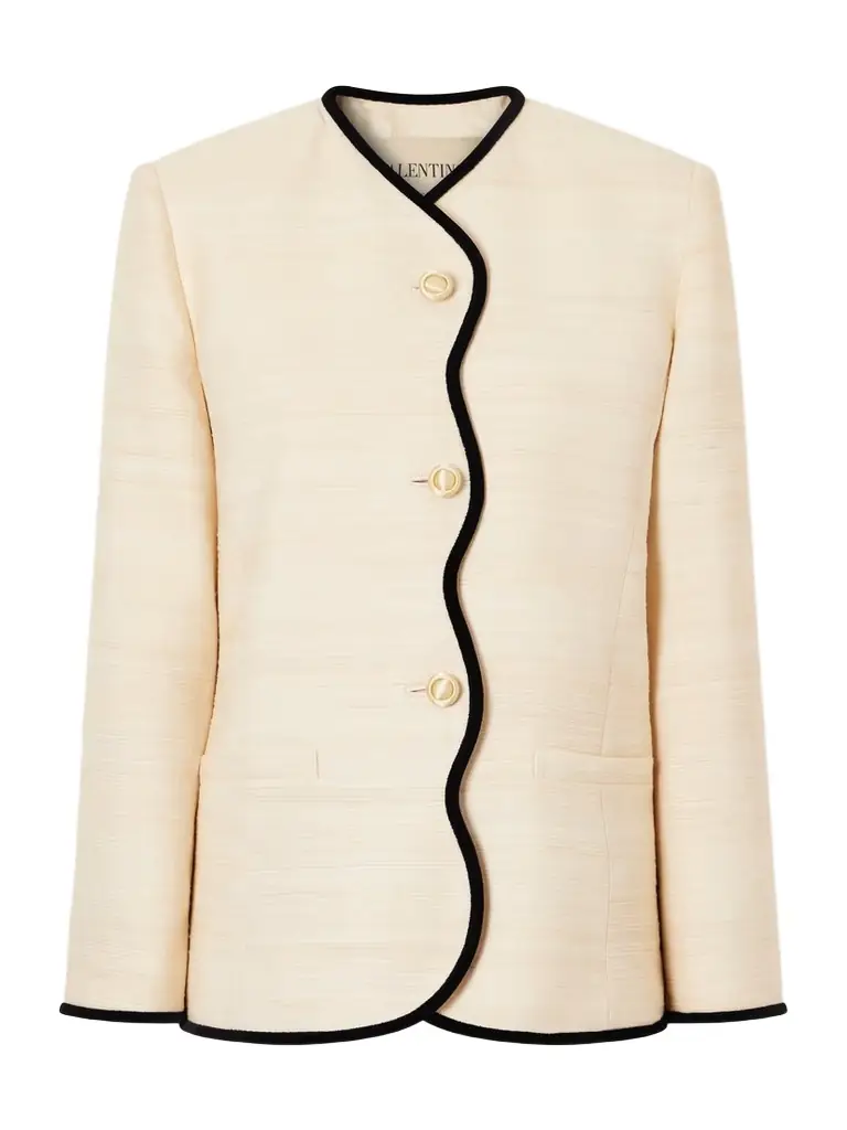 Valentino Garavani Silk And Linen-blend Canvas Jacket