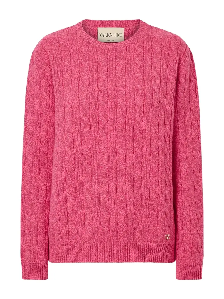 Valentino Garavani Cable-knit Virgin Wool Sweater