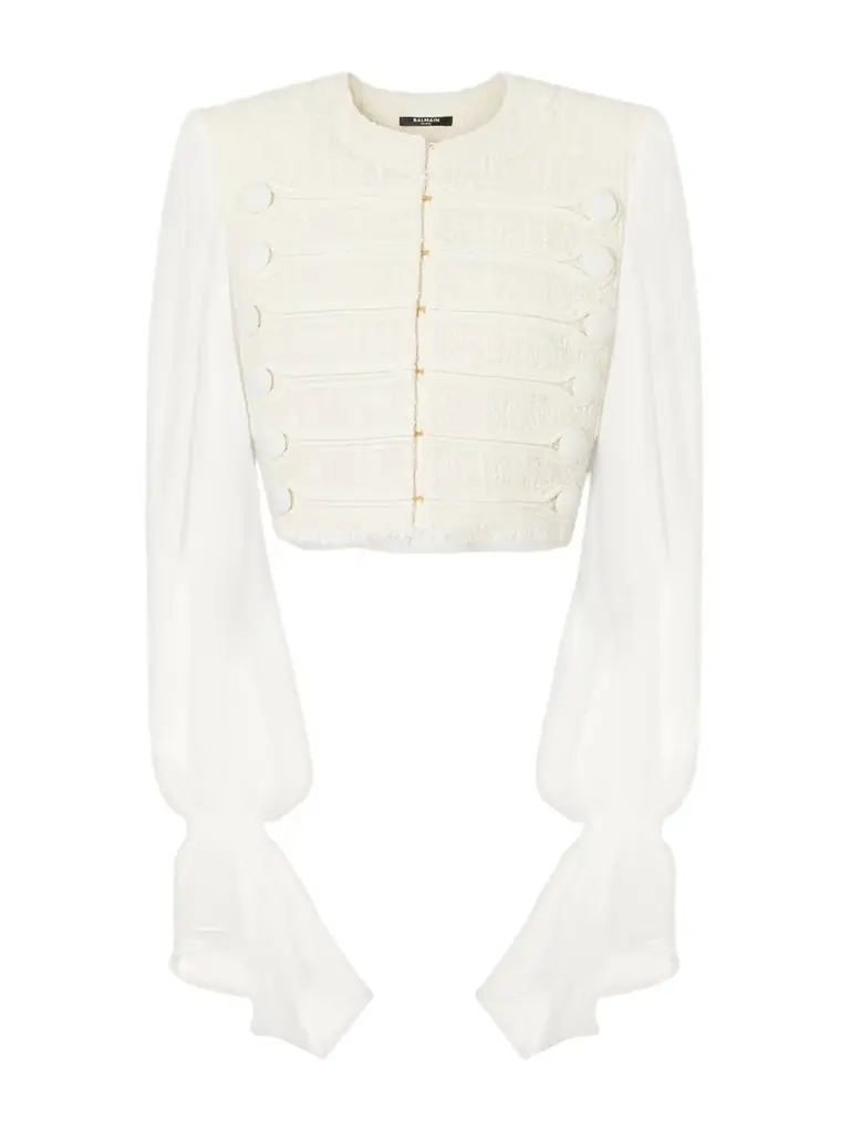Balmain Brandebourg Tweed Blouse