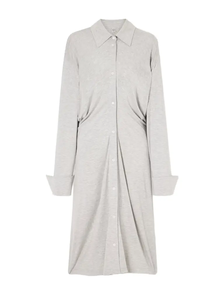 TOTEME Slouch Draped Jersey Midi Dress