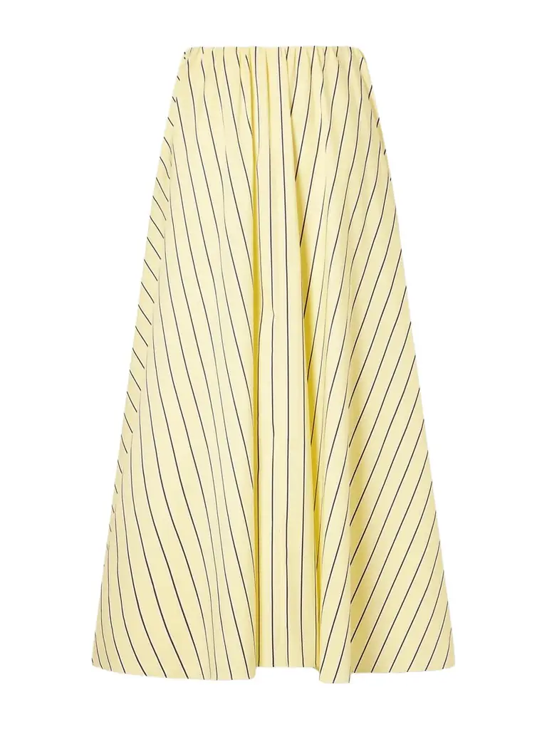 Staud Milano Striped Cotton-blend Maxi Skirt
