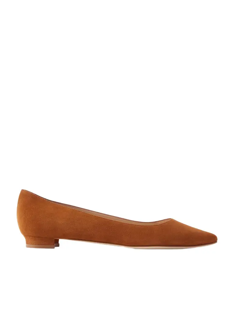Manolo Blahnik Bb Suede Ballet Flats