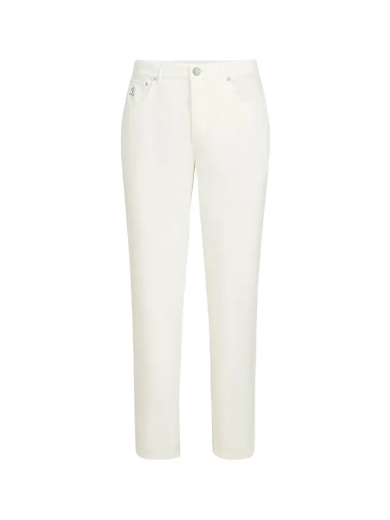 Brunello Cucinelli Men's Five-Pocket Italian Fit Trousers in Cotton Narrow Wale Corduroy - Snow