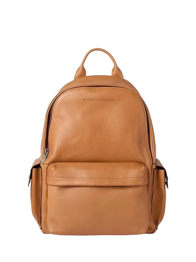 Brunello Cucinelli Men's Cowhide Travel Backpack - Cognac - Women's Bags