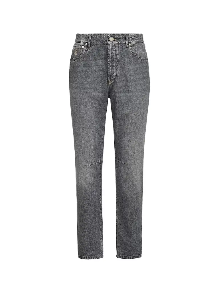 Brunello Cucinelli Men's Greyscale Denim Leisure Fit Five-Pocket Jeans - Medium Grey