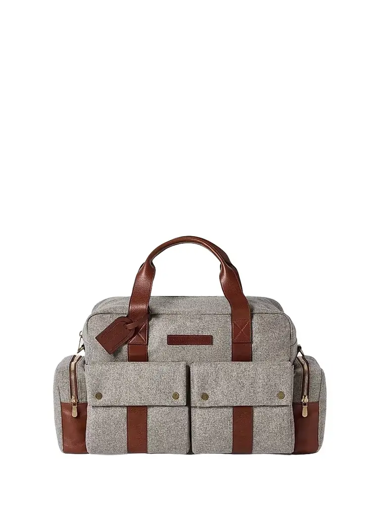 Brunello Cucinelli Men's Wool, Alpaca and Cashmere Flannel Leisure Bag - Medium Grey