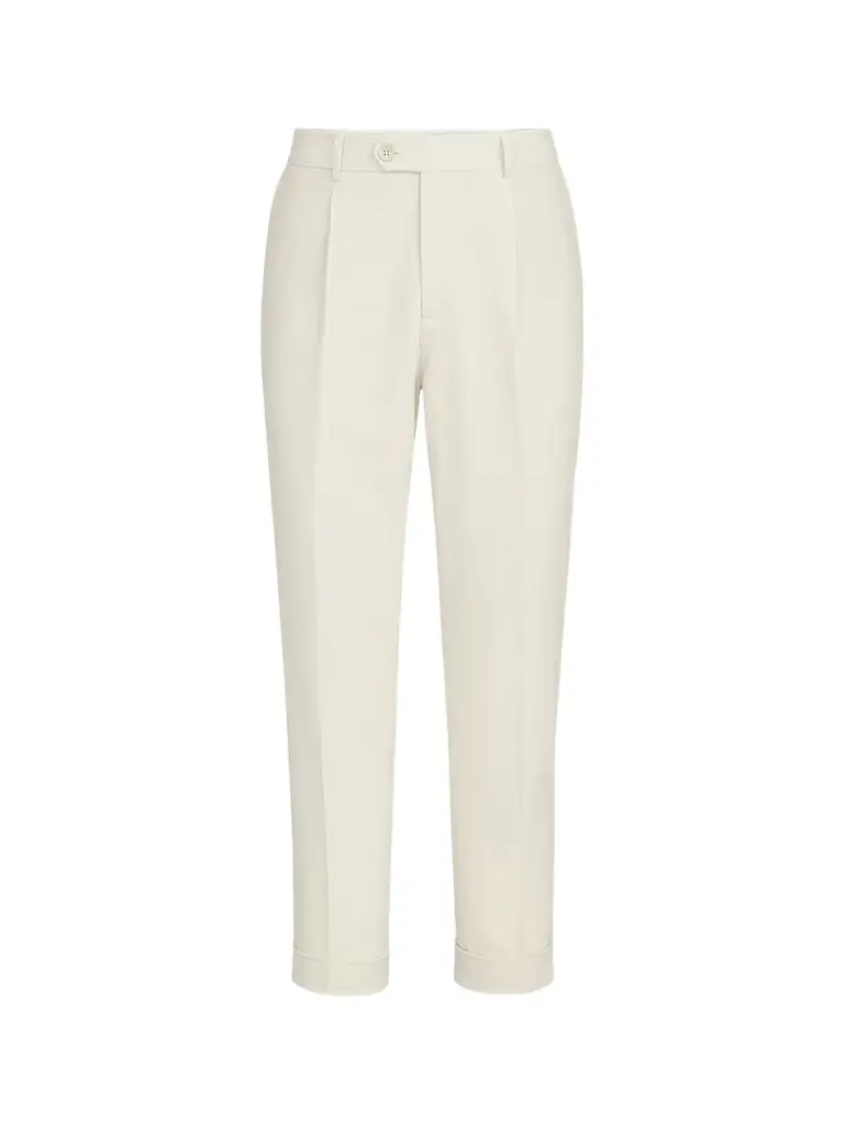 Brunello Cucinelli Men's Sea Island Cotton Narrow Wale Corduroy Trousers - Panama