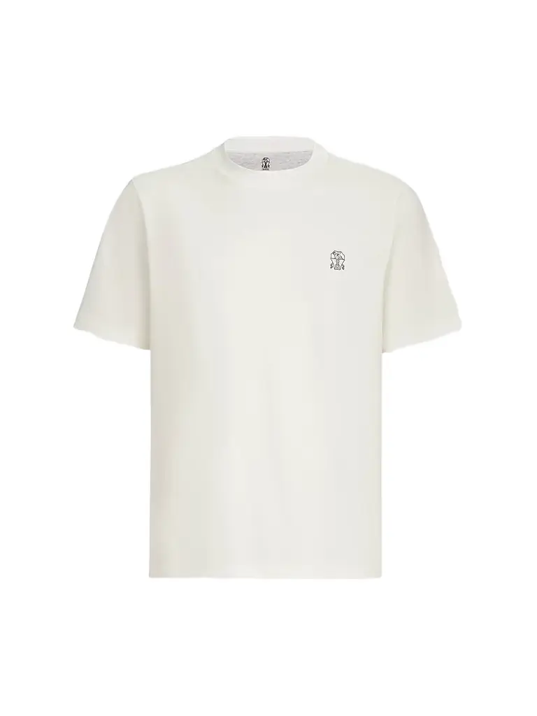 Brunello Cucinelli Men's Cotton Jersey Crew-Neck T-Shirt - Off White