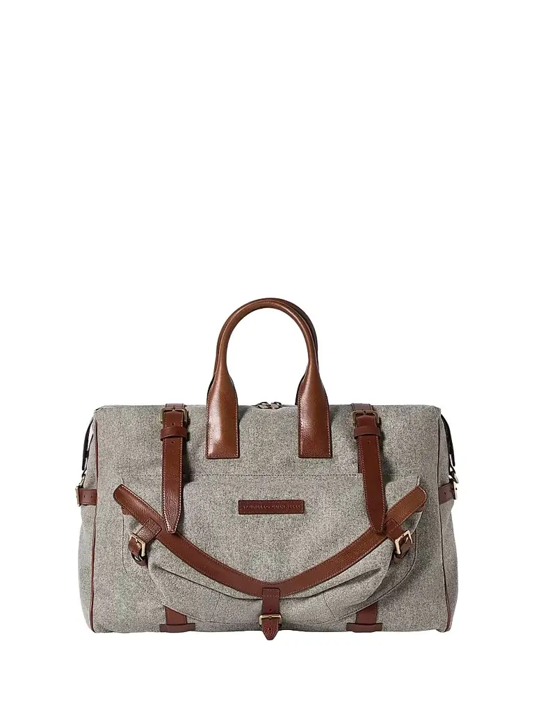 Brunello Cucinelli Men's Wool, Alpaca and Cashmere Flannel Field Bag - Medium Grey