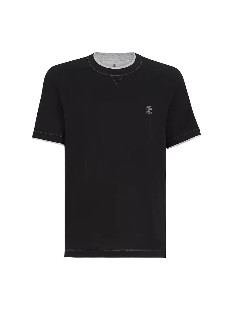 Brunello Cucinelli Men's Cotton Jersey Crew-Neck T-Shirt - Black