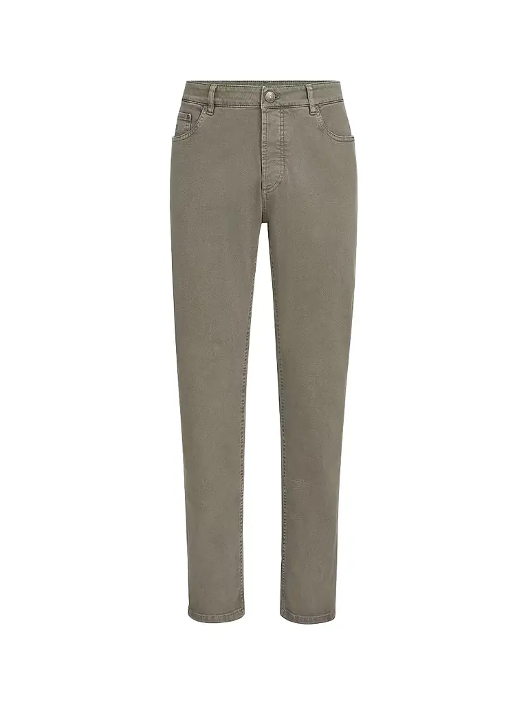 Brunello Cucinelli Men's Lightweight Denim Traditional Fit Five-Pocket Jeans - Military