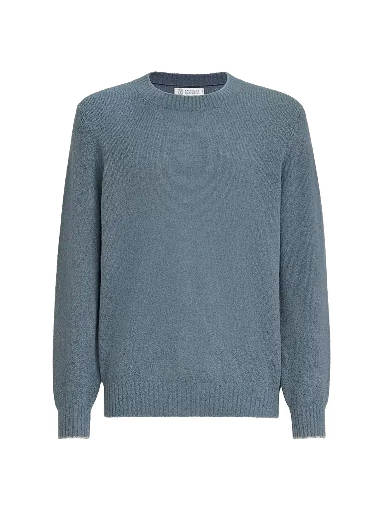 Brunello Cucinelli Men's Alpaca, Cashmere and Wool Sweater - Cerulean