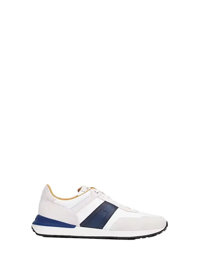 Magnanni Men's Sentro Leather Low-Top Sneakers - White Navy