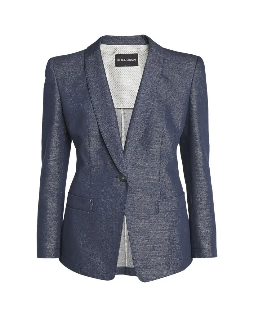 Giorgio Armani Single-Button Denim Blazer Jacket