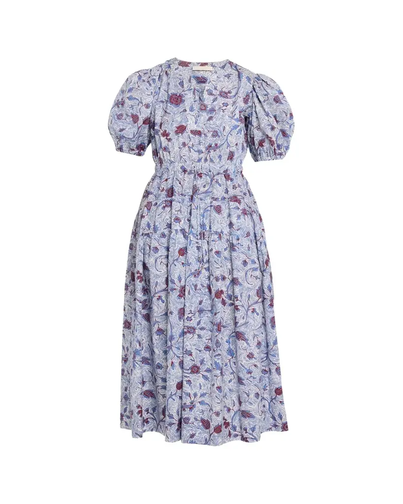 Ulla Johnson Adriana Printed Puff-Sleeve Midi Dress - Women's Clothing
