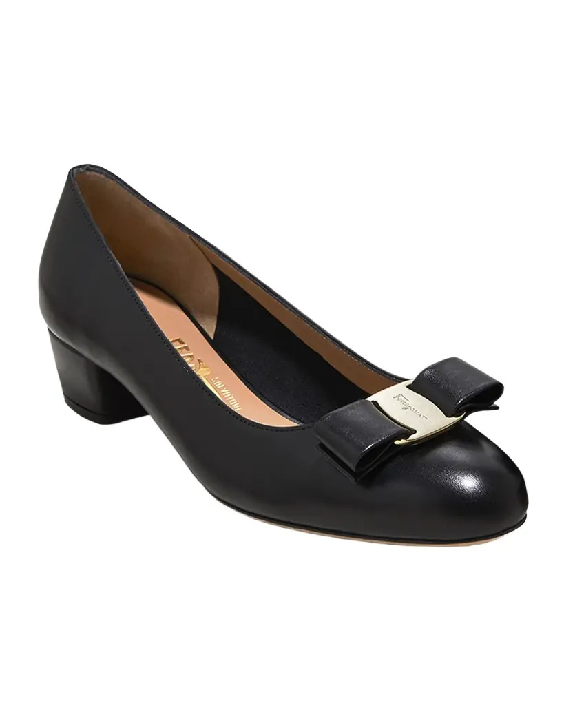 Ferragamo Vara Icon Leather Bow Pumps