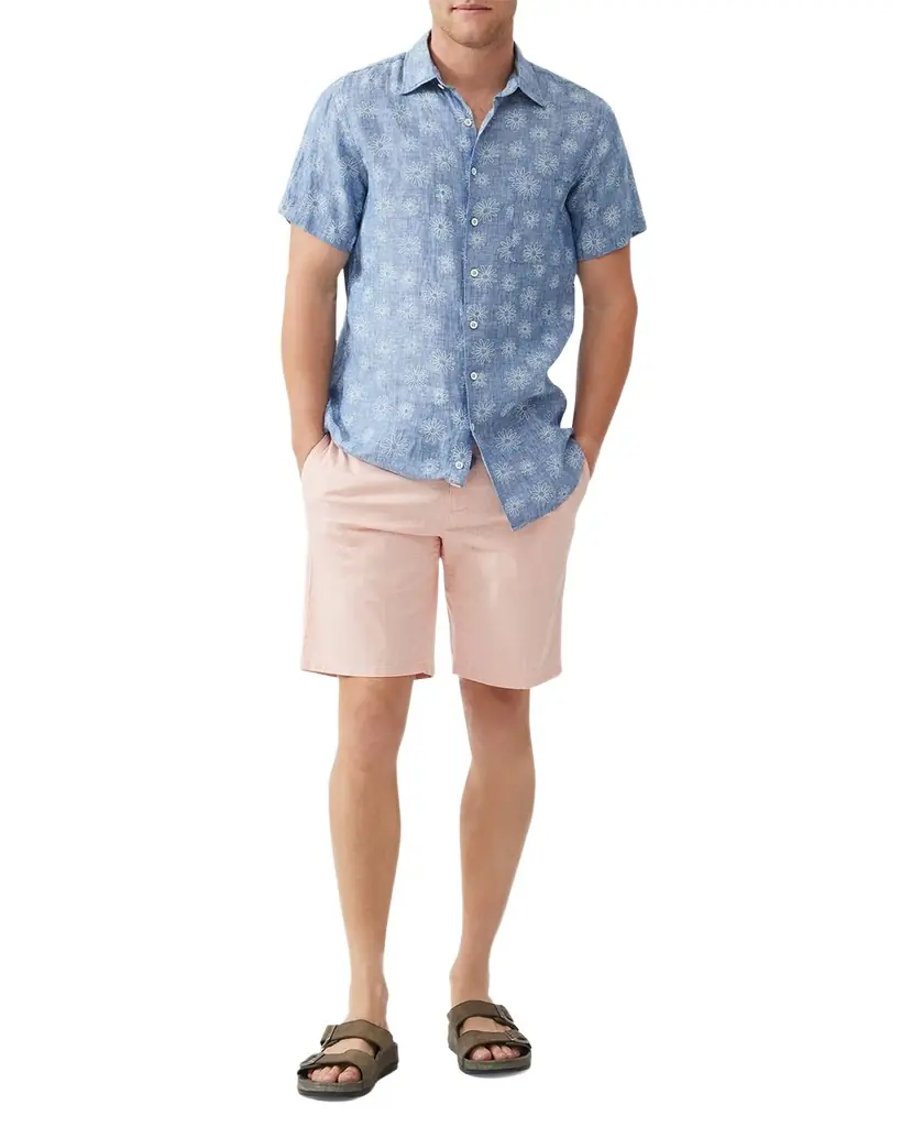 Rodd & Gunn Men 's Carleton Embroidered Chambray Short-Sleeve Shirt - Women's Clothing