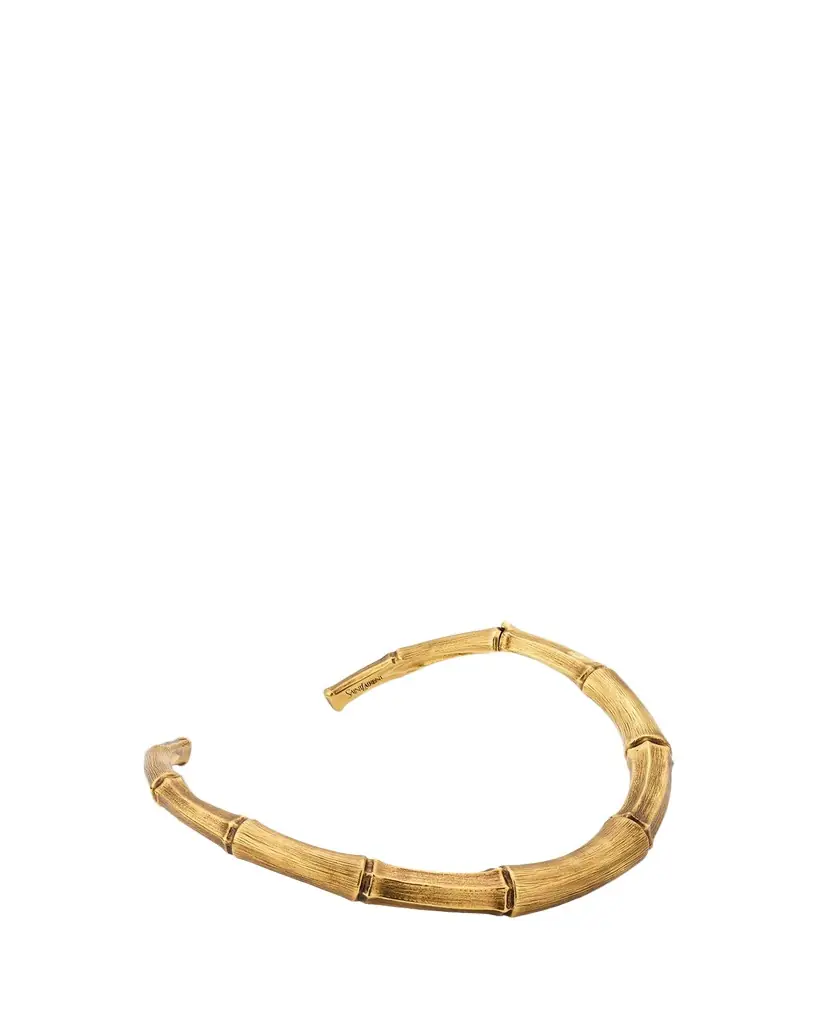 Saint Laurent Torc Brass Bamboo Necklace