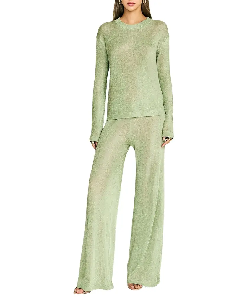 SEROYA Sheldon Metallic Knit Pants