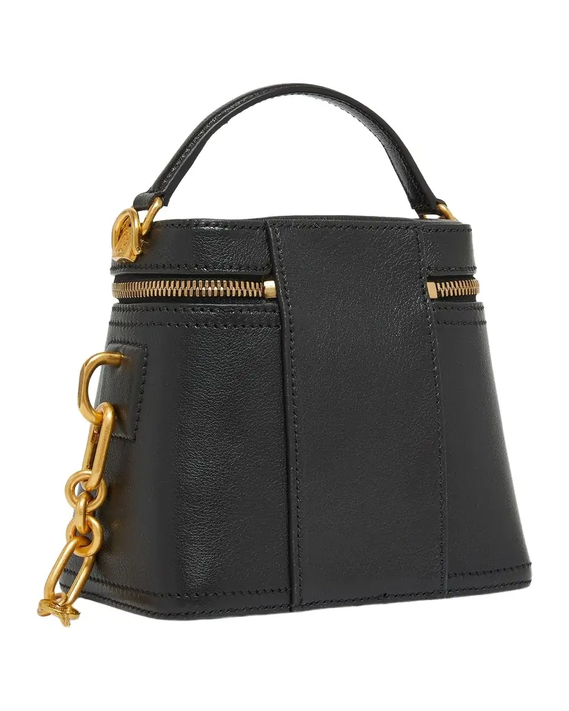 Balmain Pulse Padlock-Embellished Vanity Bag in Leather