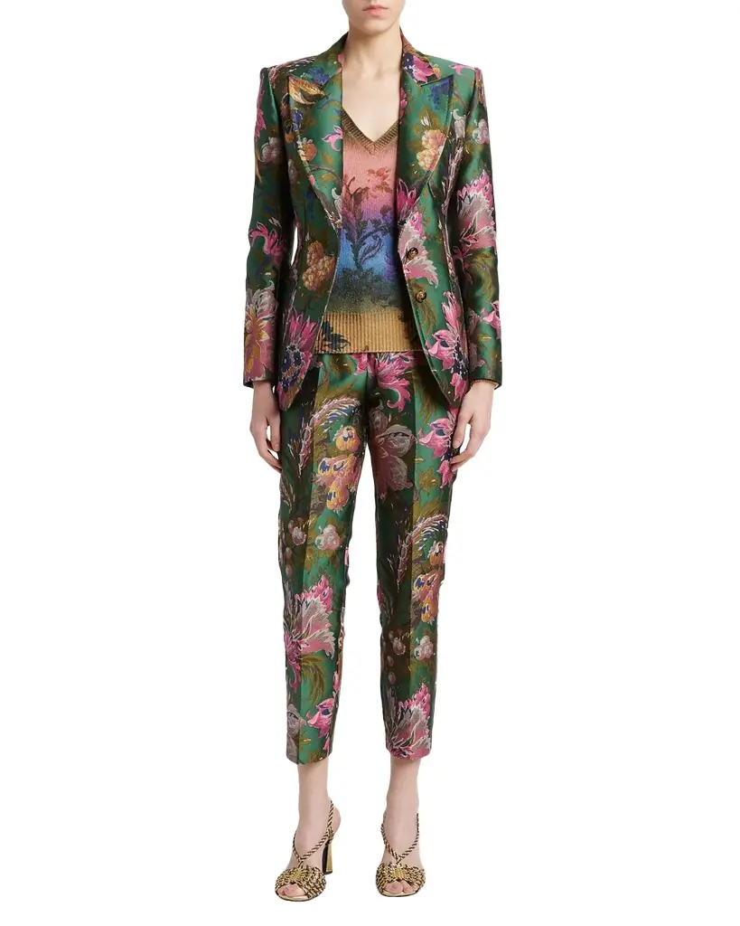 Etro Floral Jacquard Single-Breasted Fitted Jacket