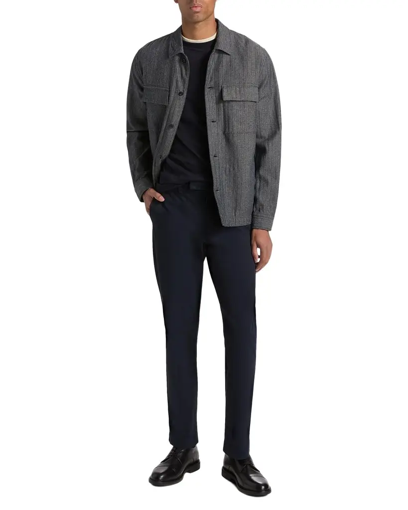 Vince Men 's Herringbone Flap-Pocket Overshirt