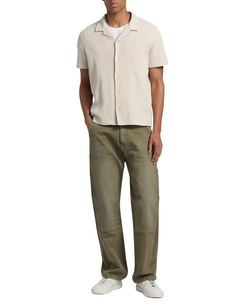Vince Men 's Macro Waffle Knit Short-Sleeve Shirt