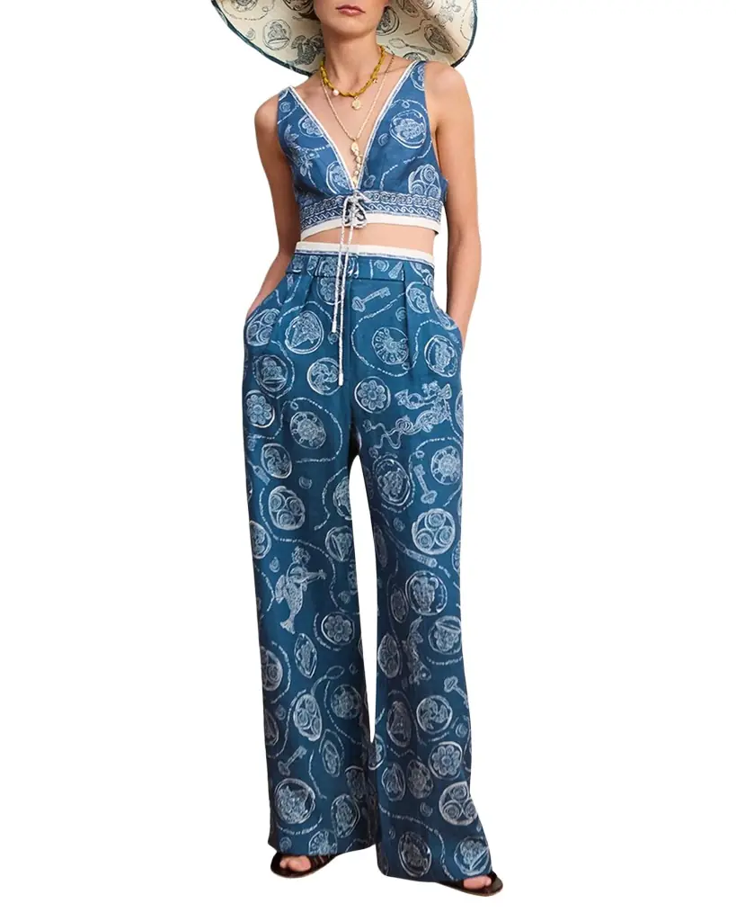 ALEMAIS Lucky Wide-Leg Linen Pants