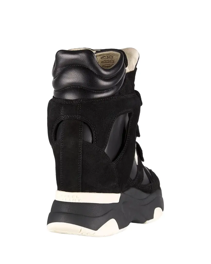 Isabel Marant Balskee Leather and Suede High-Top Wedge Sneakers