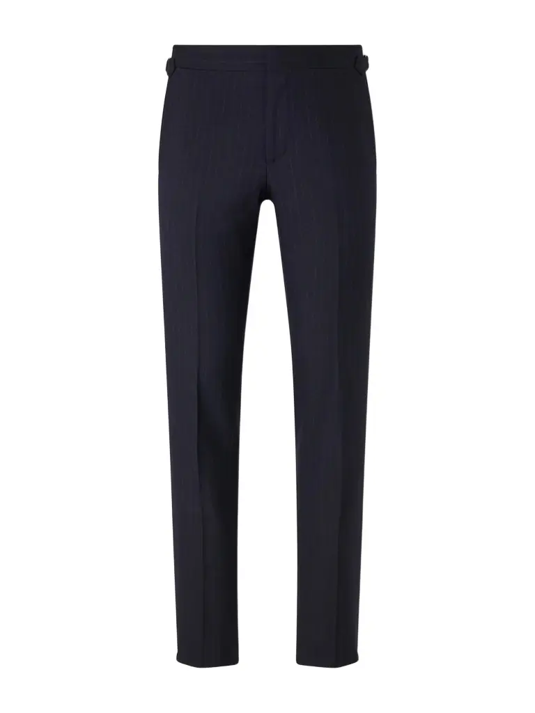 Lardini Straight-Leg Pleated Striped Wool Trousers - Men