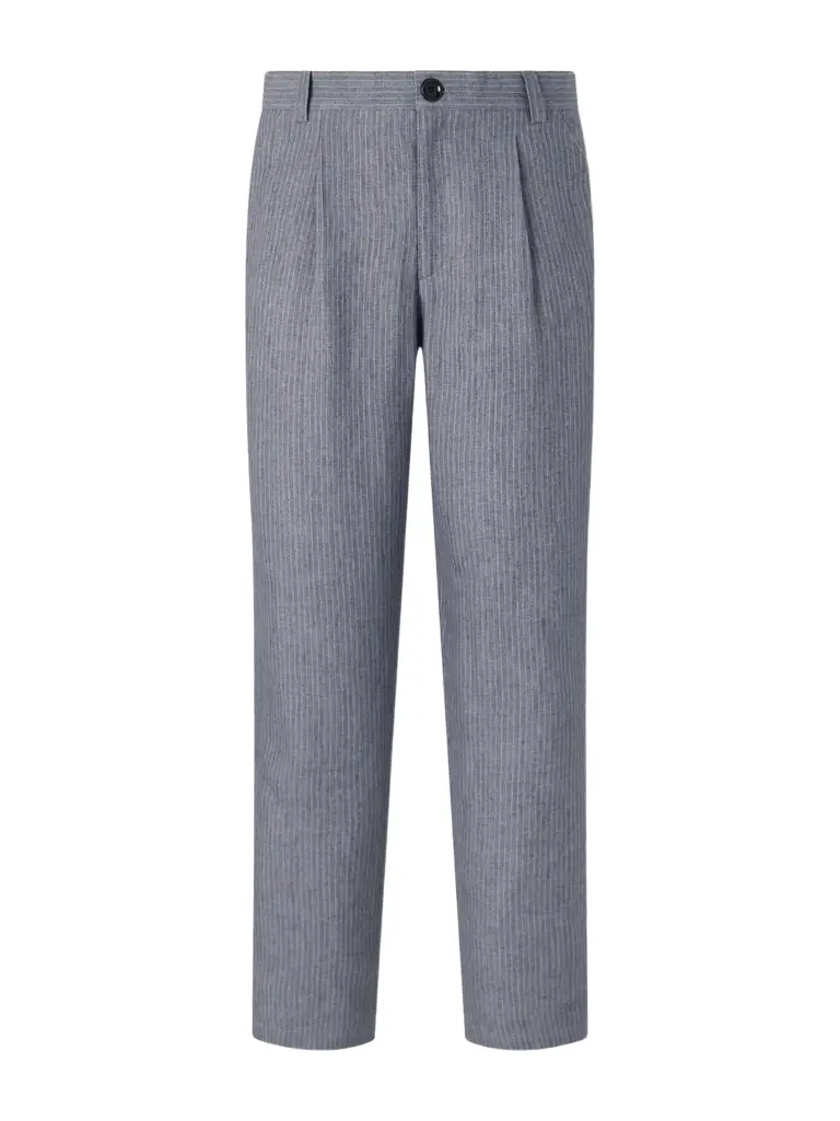 Oliver Spencer Morton Straight-Leg Pleated Striped Linen Suit Trousers - Men