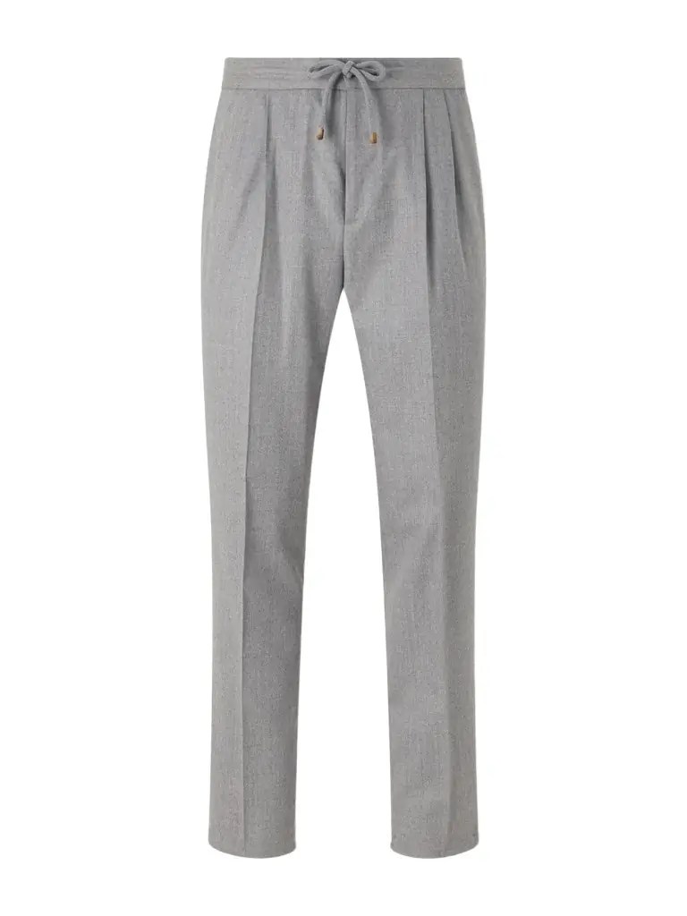 Brunello Cucinelli Tapered Pleated Virgin Wool-Flannel Drawstring Trousers - Men - Women's Clothing